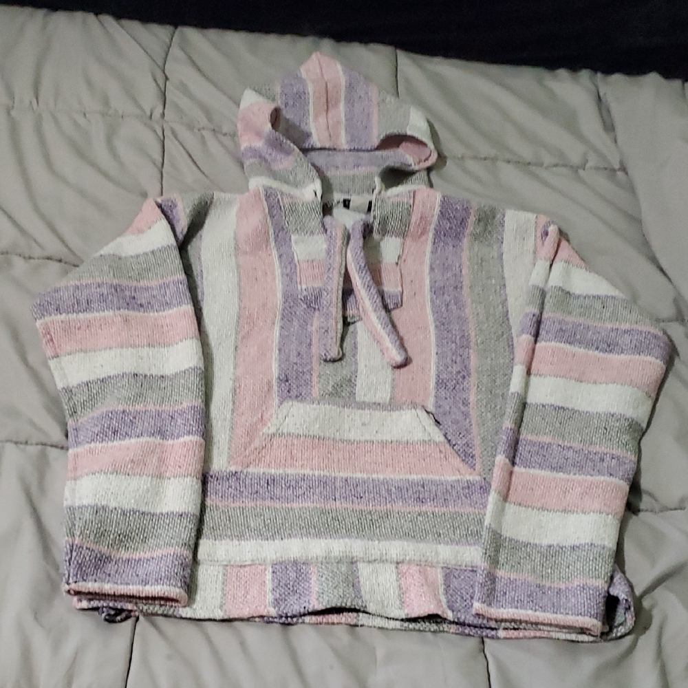 EARTHBOUND Pastel Striped Hooded Sweater